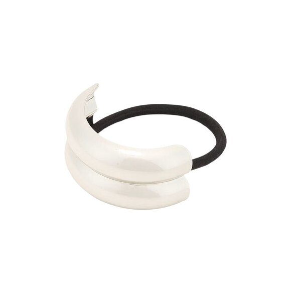 Jordan Road Double Hair Cuff in Silver Plated One Size Womens Tie Scrunchie Rubb